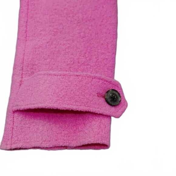 "J. Crew" Lady Day Trench, Vibrant Hot pink and pale pink. 18in P2P, 35in long.. - Picture 7 of 11